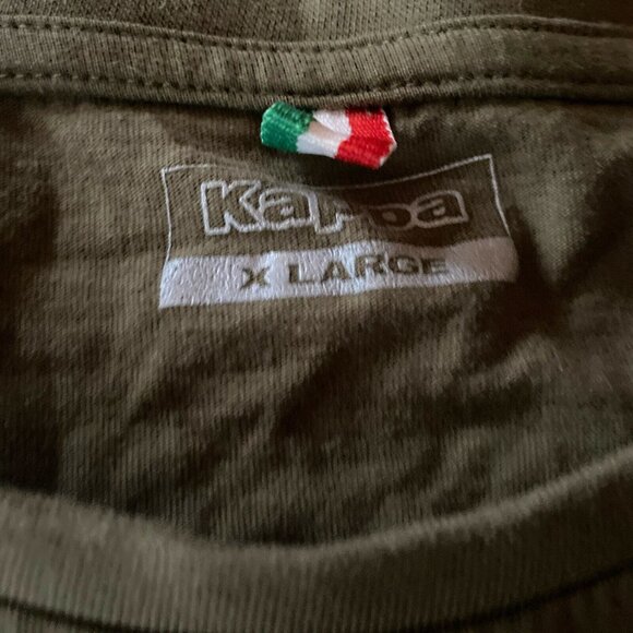 Kappa Olive Green Mens T-Shirt X-Large Cotton Casual Crewneck Logo Design - Picture 3 of 4